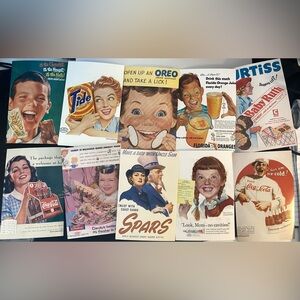 Vintage Retro Art Print Set of 10 (4x6)